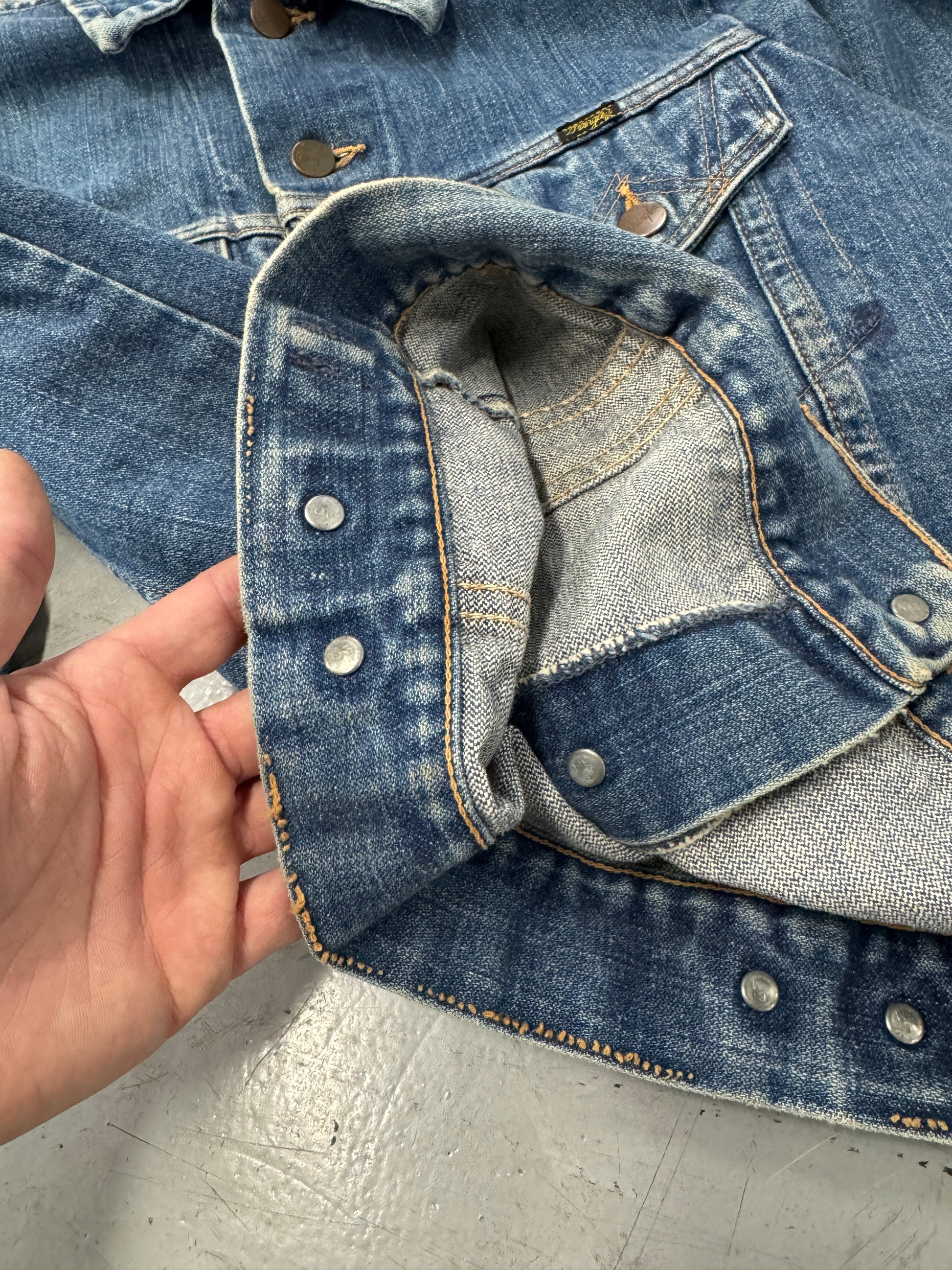 1980s Faded Wrangler Denim Trucker Jacket [S/M]
