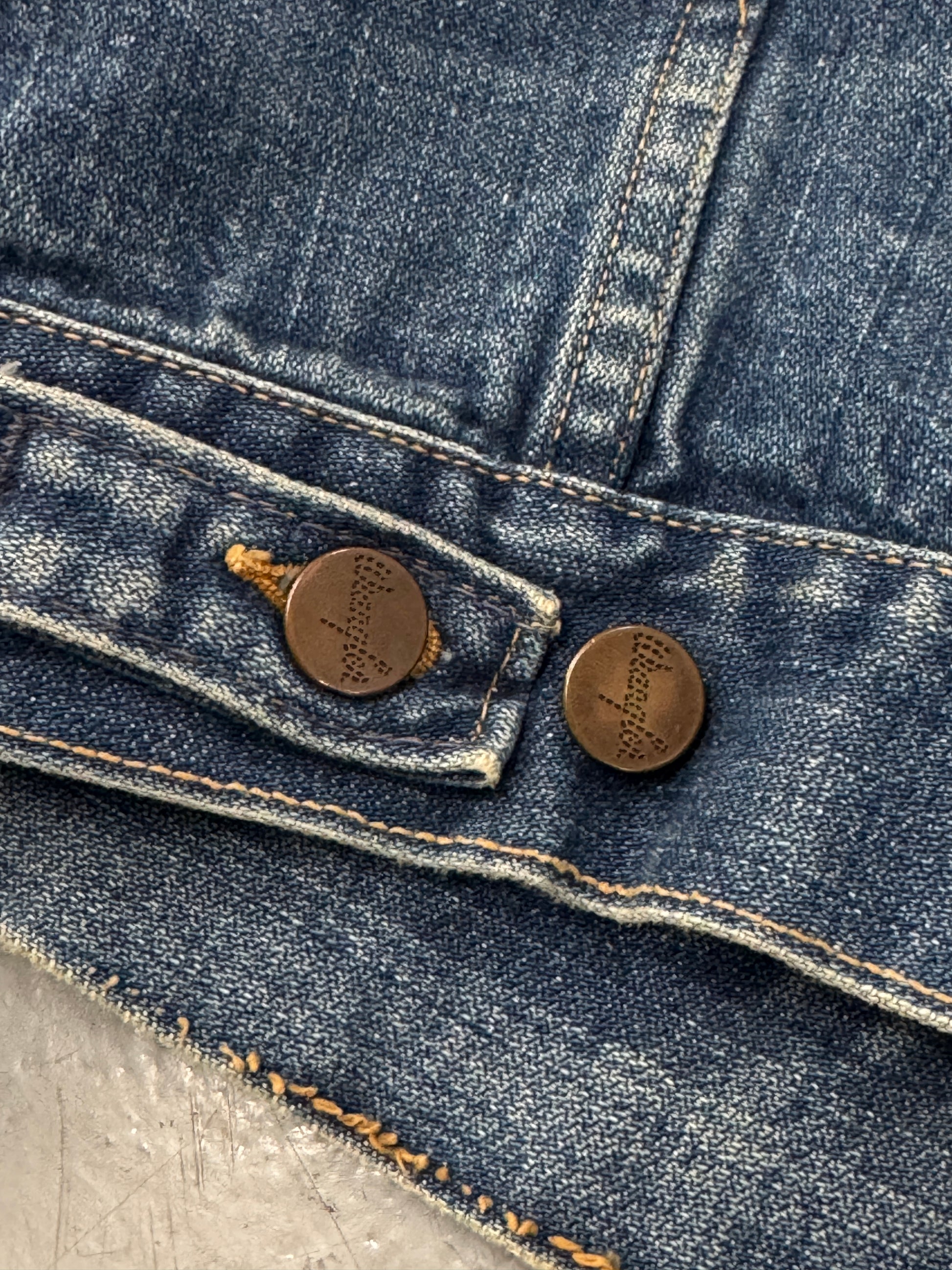 1980s Faded Wrangler Denim Trucker Jacket [S/M]