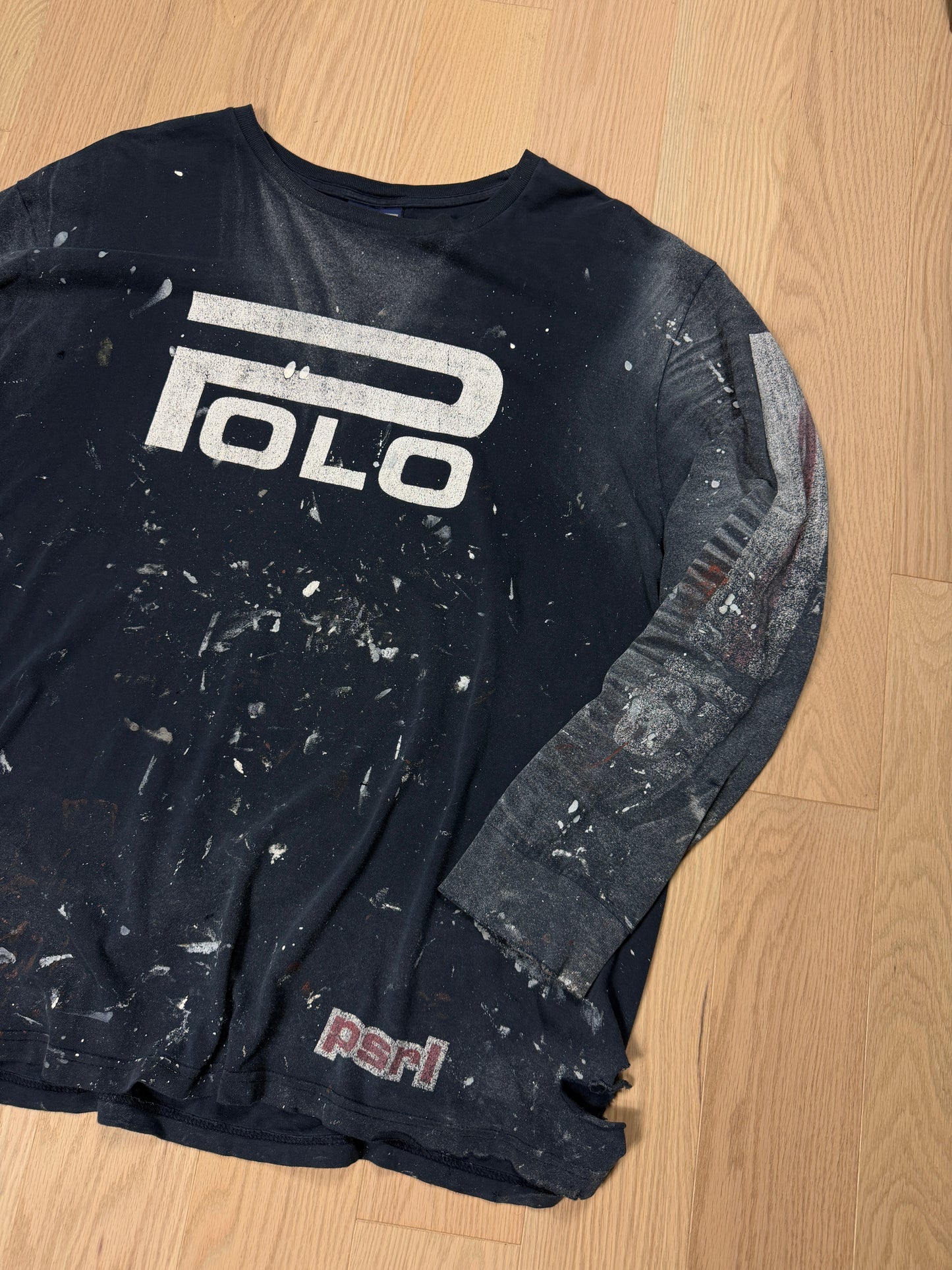 2000s Polo Thrashed Painted Longsleeve [XL]