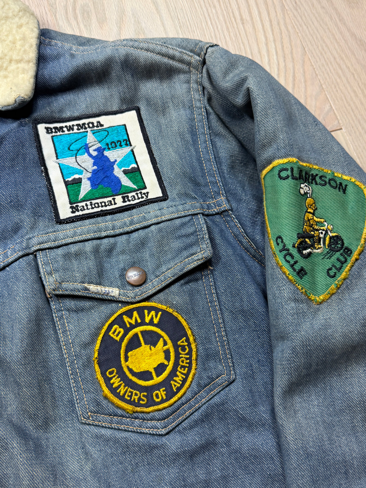 1960s BMW Patcha Sherpa Lined Denim Jacket [M/L]