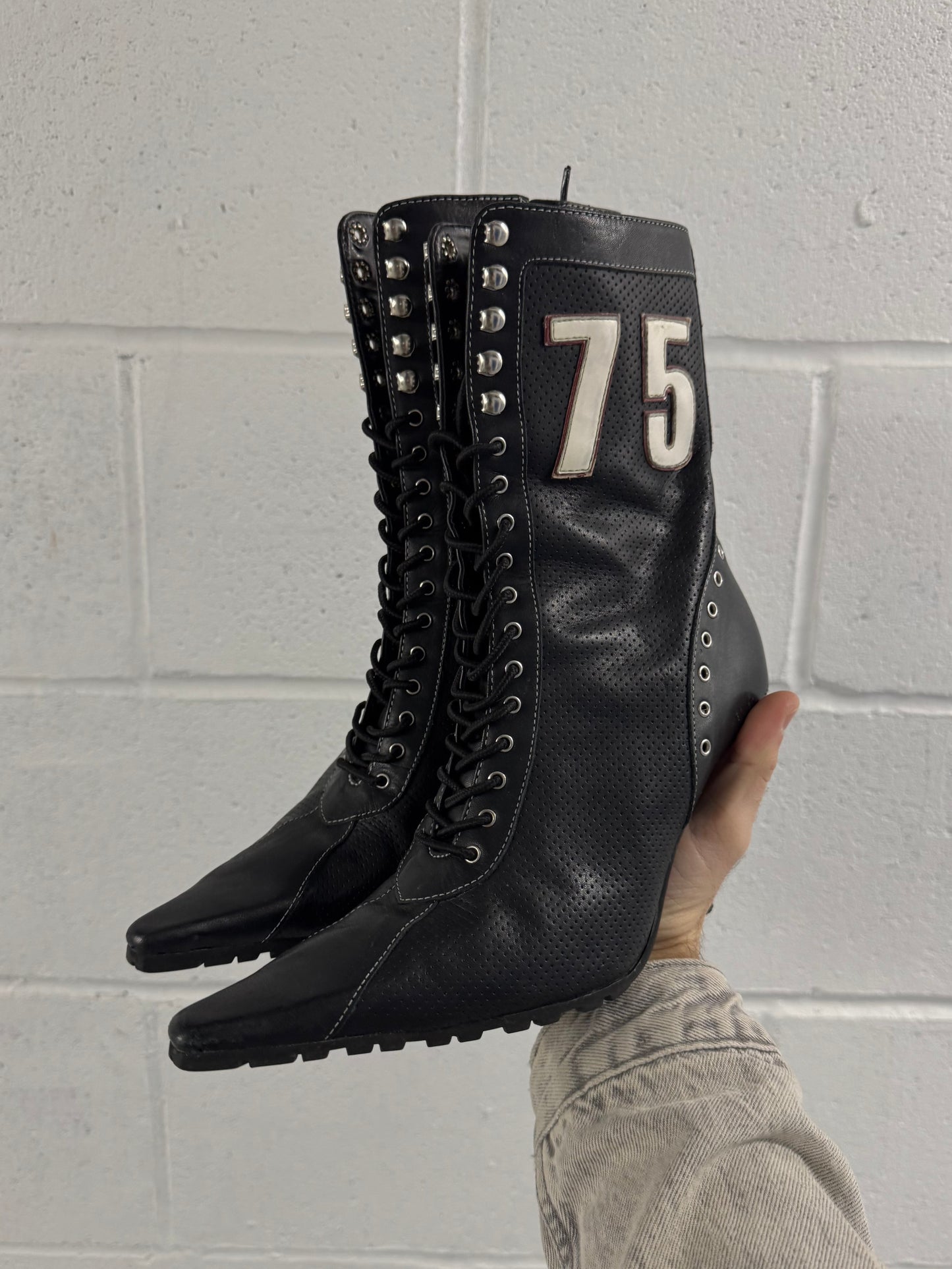 Vintage Steve Madden Seventy5 75 Lace Up Boot Heels [6.5]