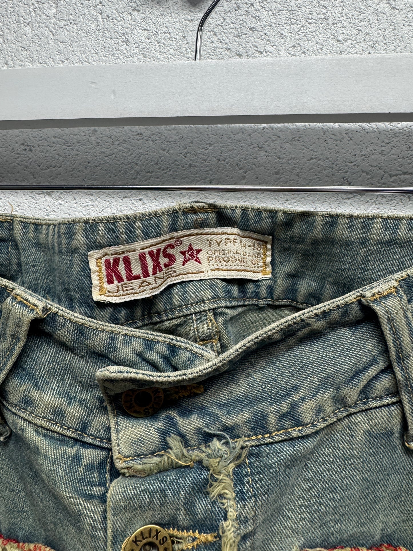 Y2K 2000s Klixs Distressed Flared Cargo Pants [34]