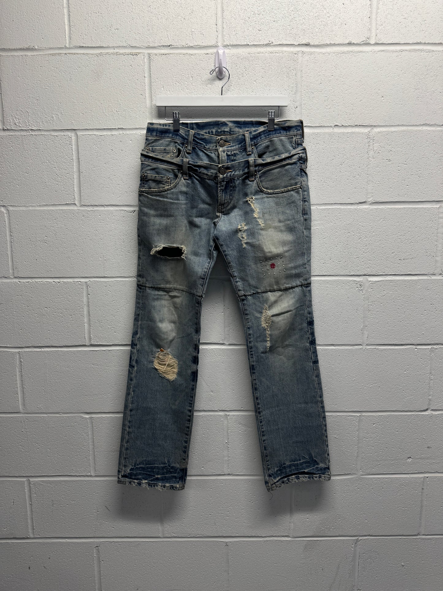 PPFM Double Waist Distressed Jeans [34]
