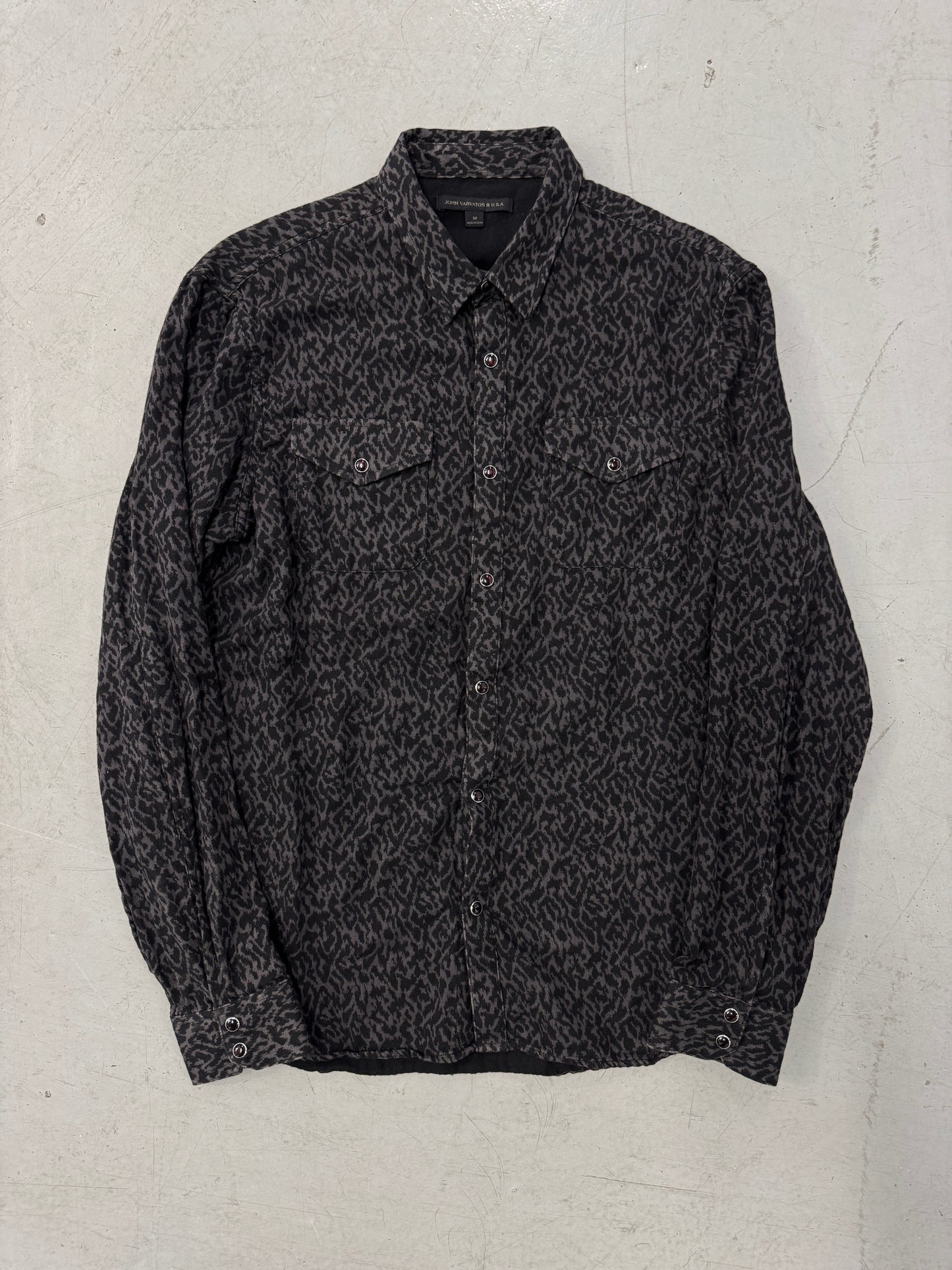 John Varvatos Cheetah Print Button-Up [L]