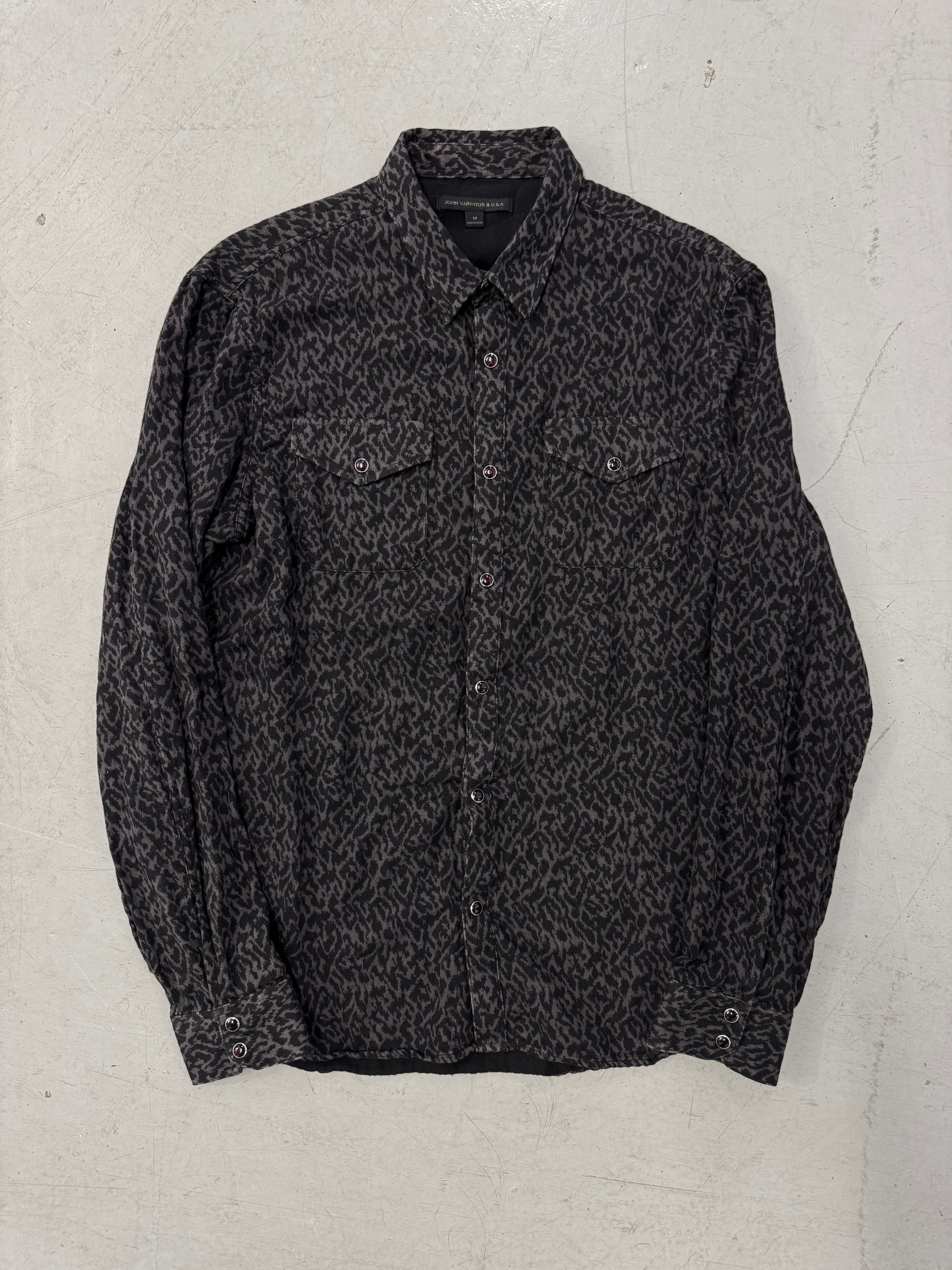 John Varvatos Cheetah Print Button-Up [L]