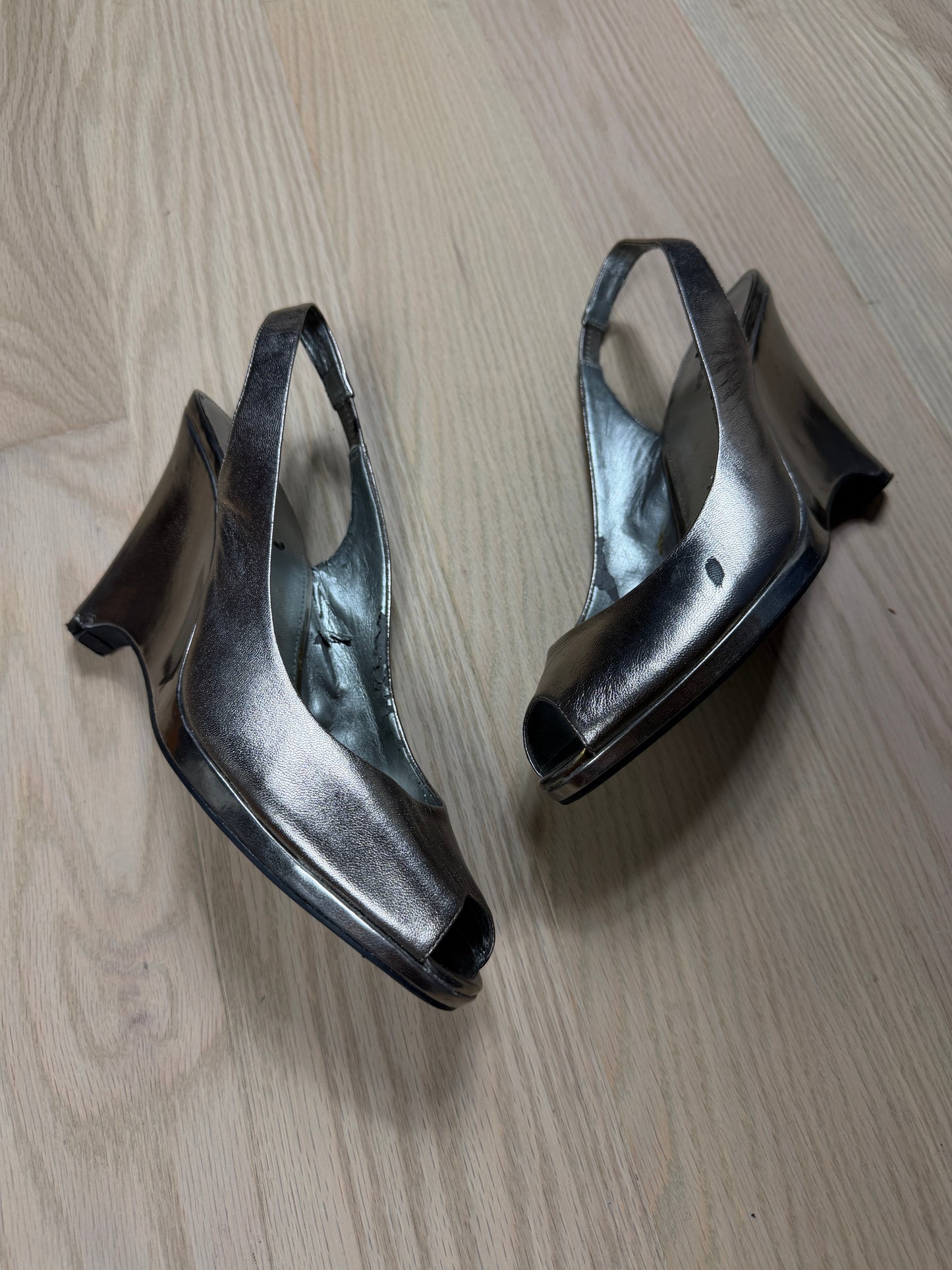 2000s Kelly&amp;Katie Silver Platform Heels [7.5]