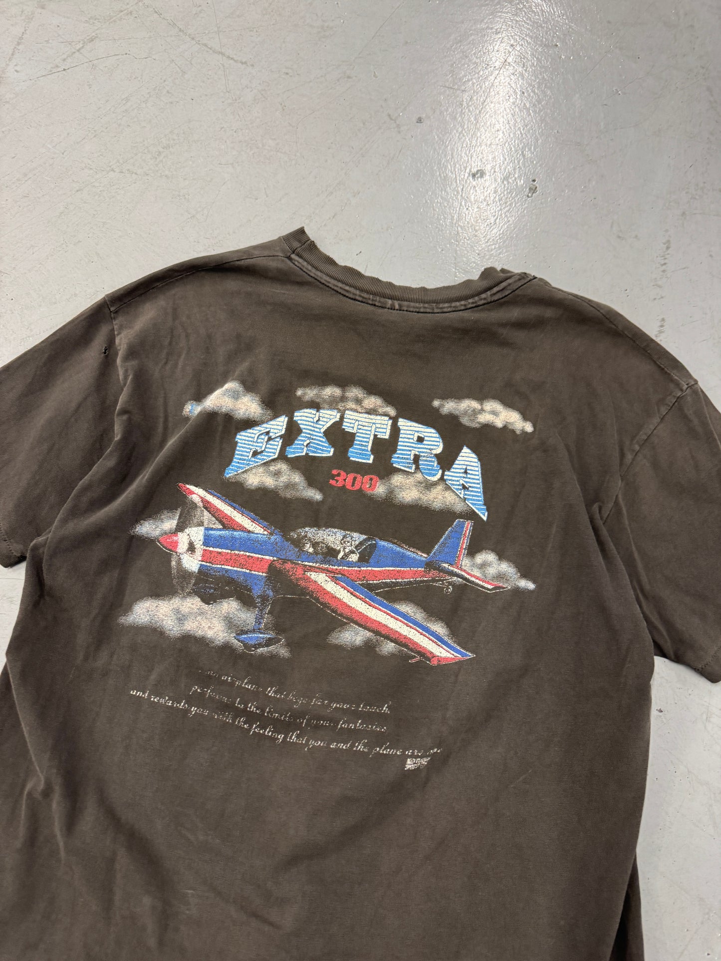 1990s Faded Extra 300 Plane T-Shirt [XL]