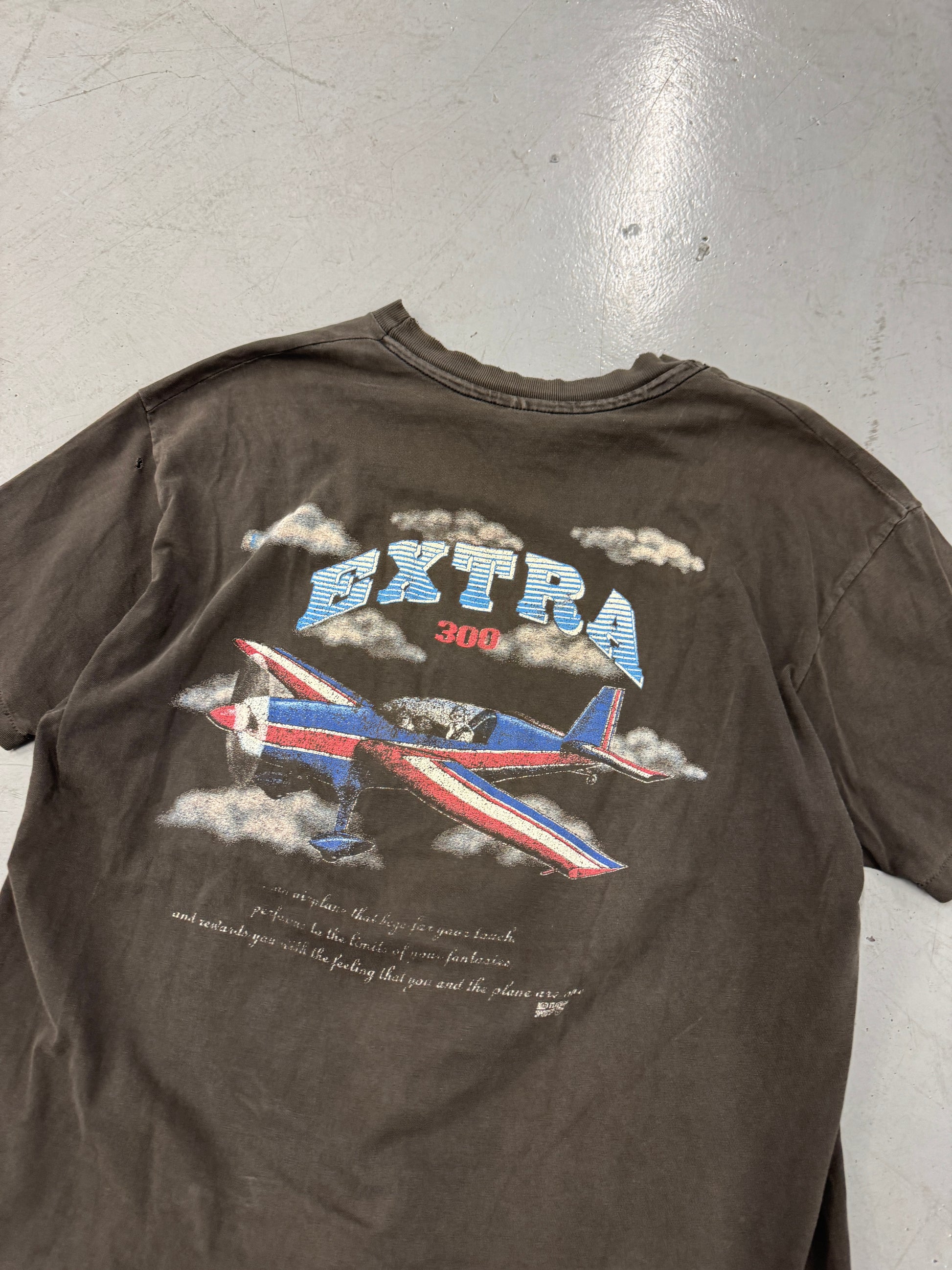 1990s Faded Extra 300 Plane T-Shirt [XL]