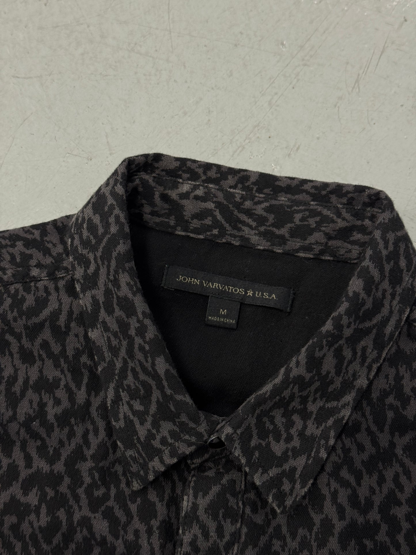 John Varvatos Cheetah Print Button-Up [L]