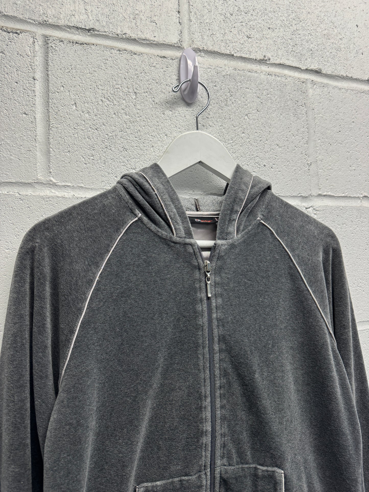 Y2K 2000s Velour Zip-Up [M]
