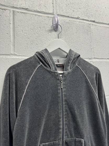 Y2K 2000s Velour Zip-Up [M]
