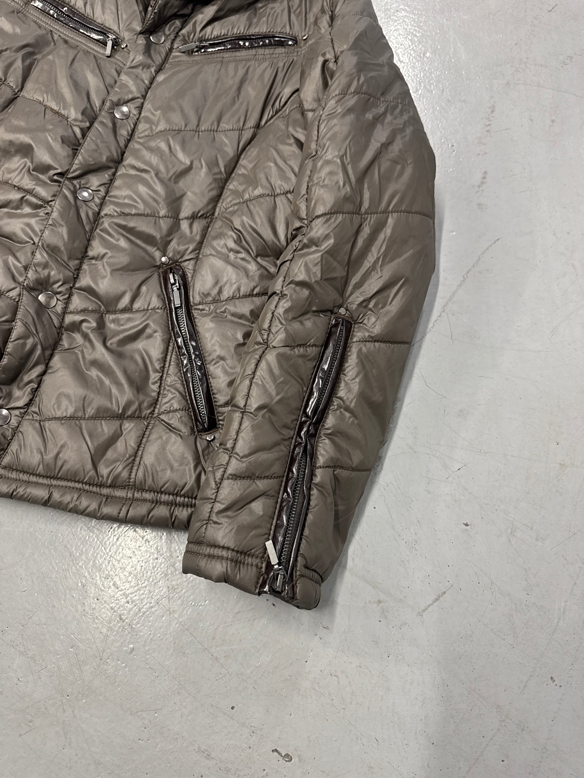 In The Attic Homme Leather Accent Puffer Jacket [2]