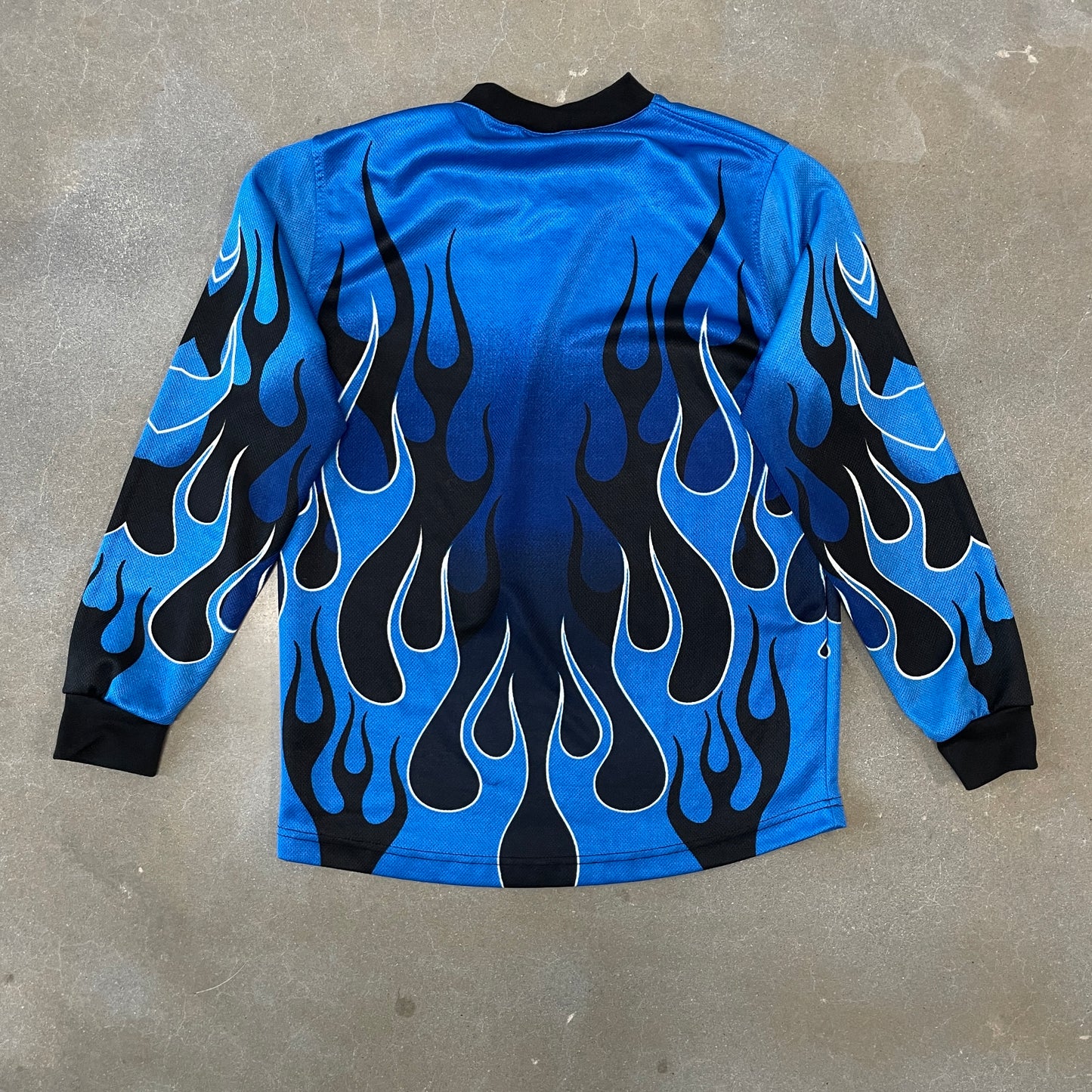Y2K Blue Flame Longsleeve Motorcross Jersey