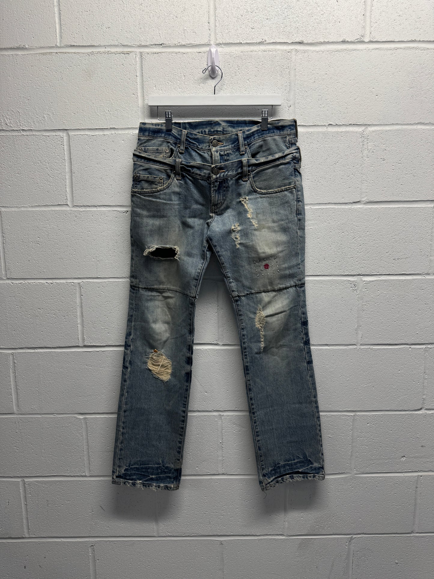 PPFM Double Waist Distressed Jeans [34]