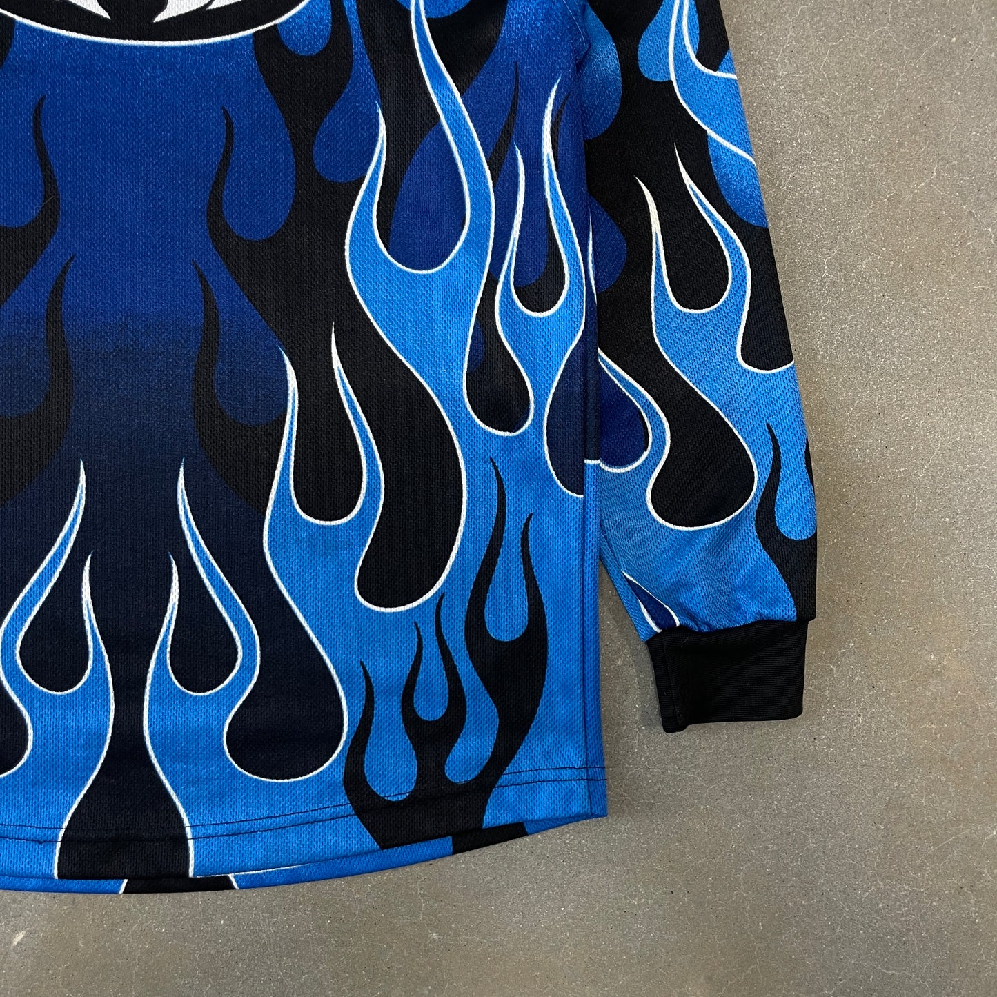 Y2K Blue Flame Longsleeve Motorcross Jersey