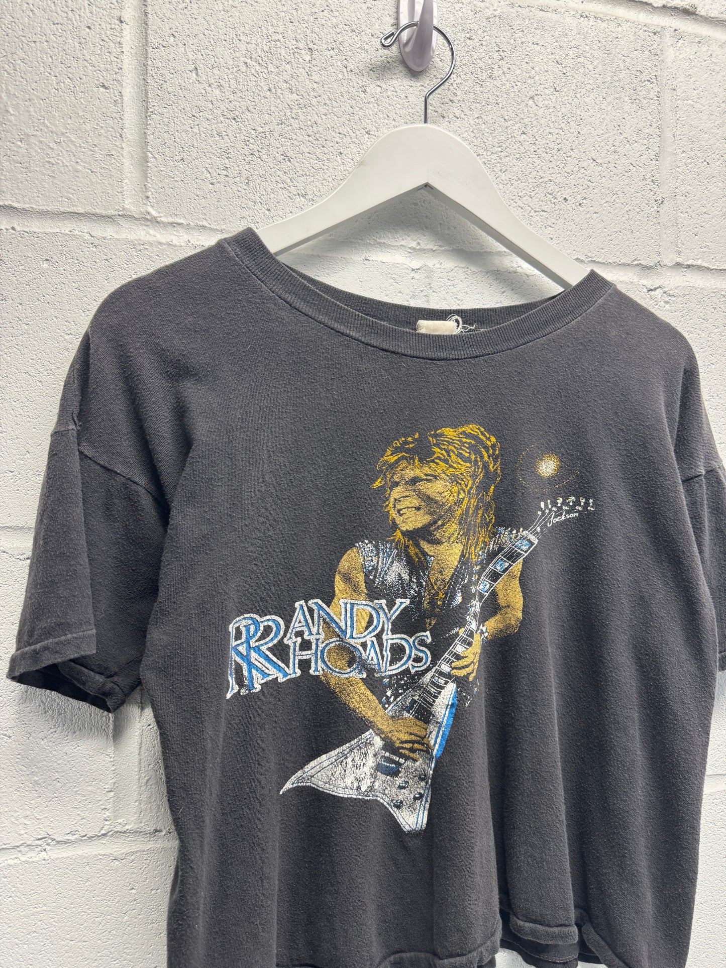 1980s Randy Rhoades Cropped Band T-Shirt [S/M]