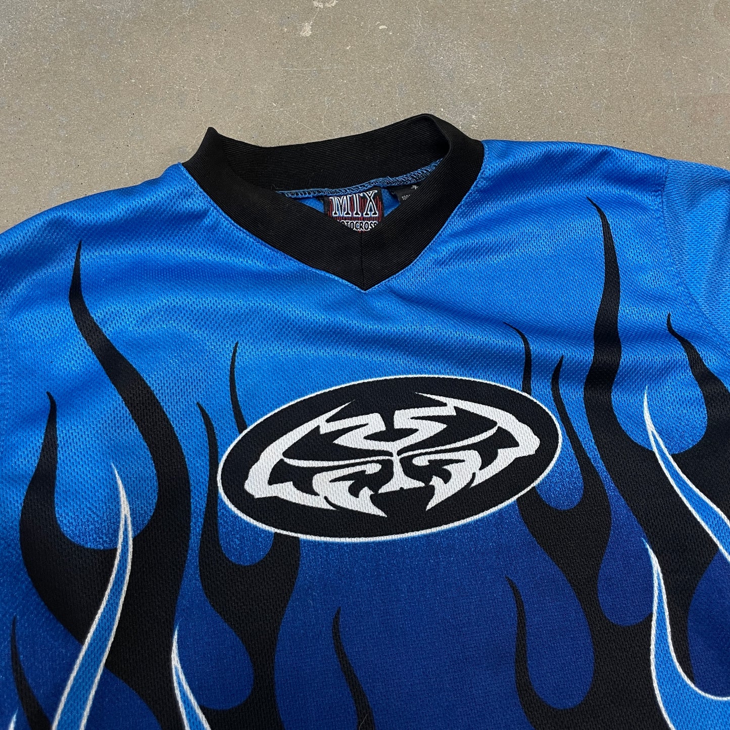 Y2K Blue Flame Longsleeve Motorcross Jersey