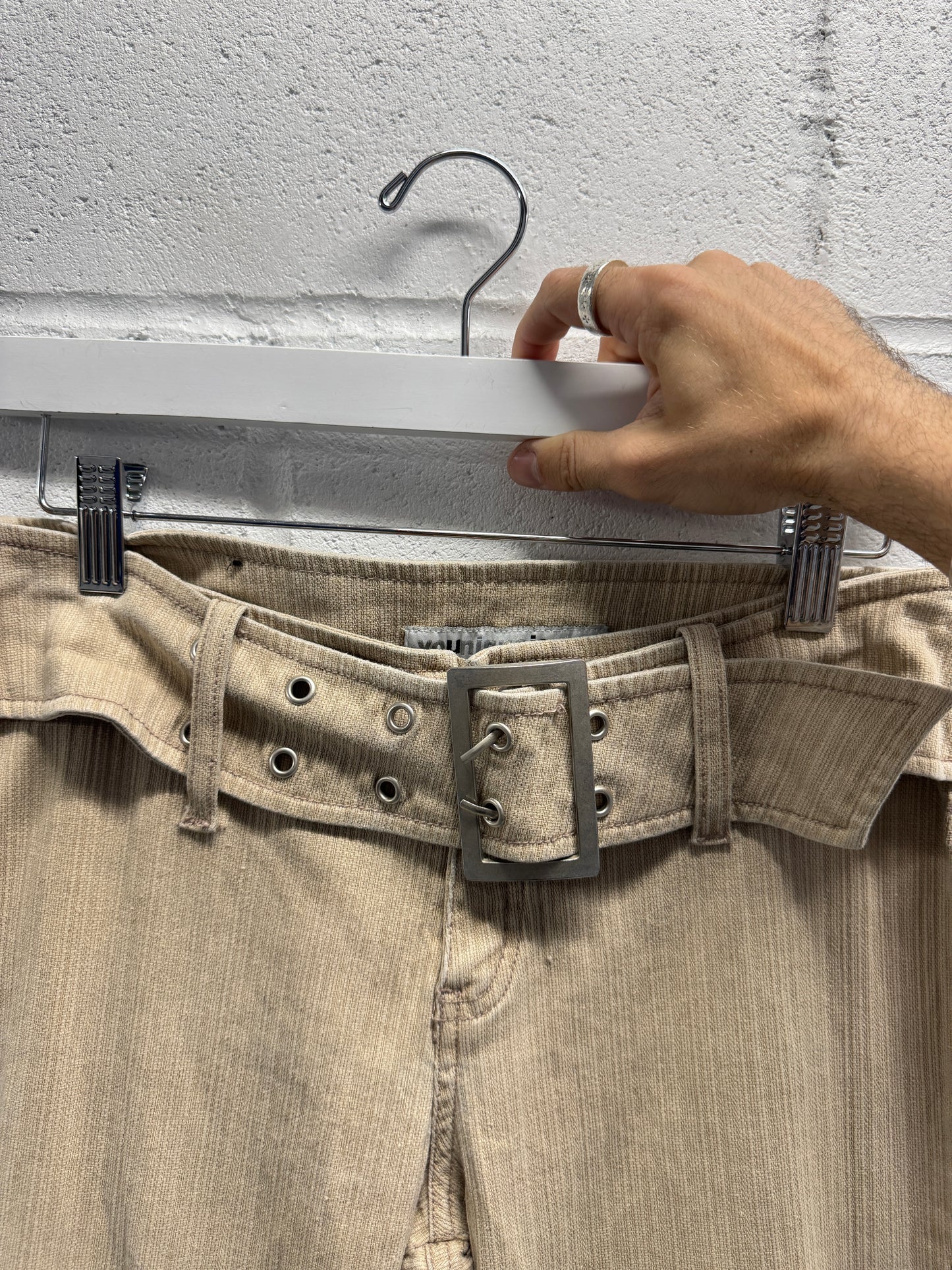 Y2K Belted Flared Pants [29”]