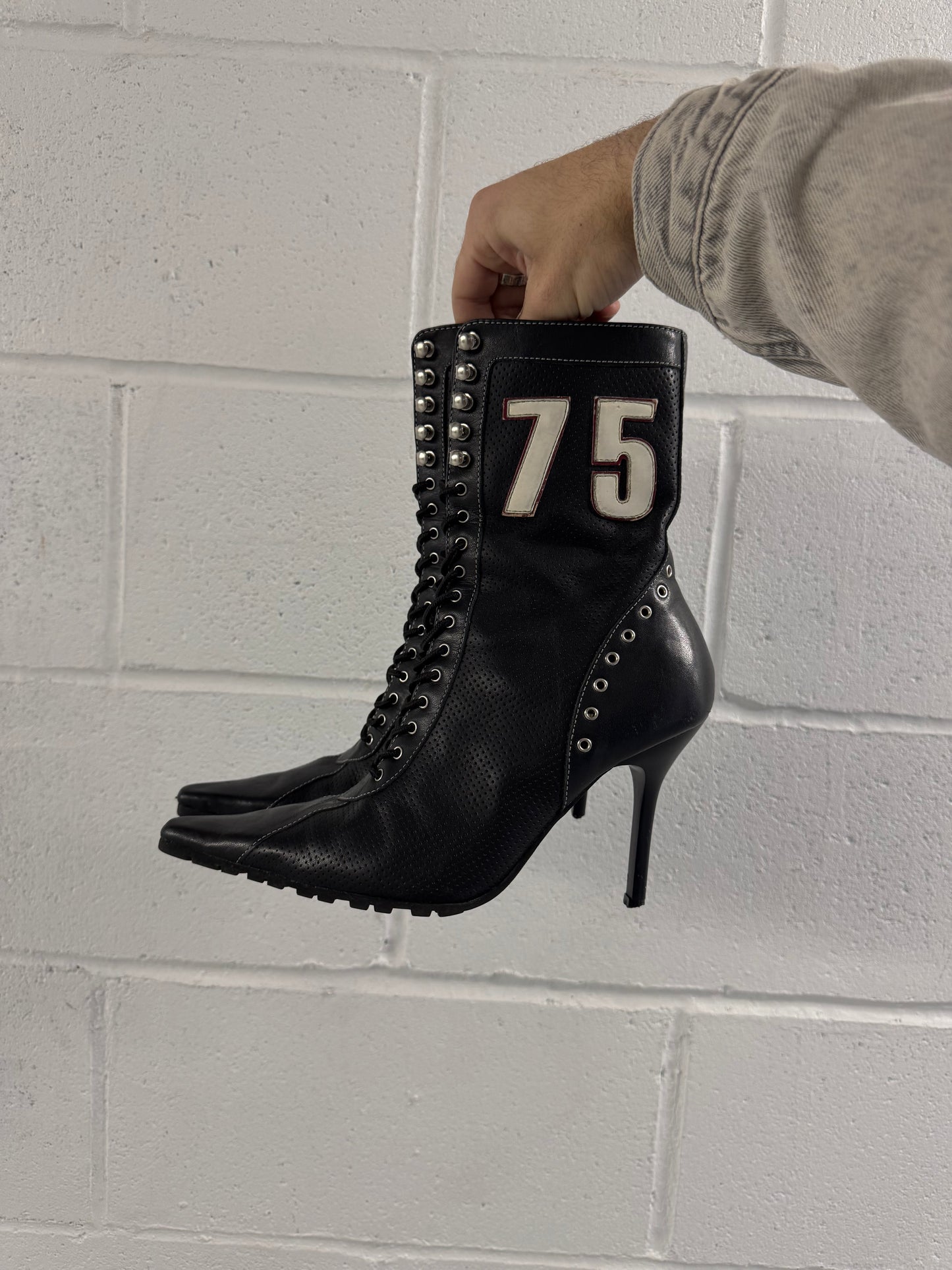 Vintage Steve Madden Seventy5 75 Lace Up Boot Heels [6.5]