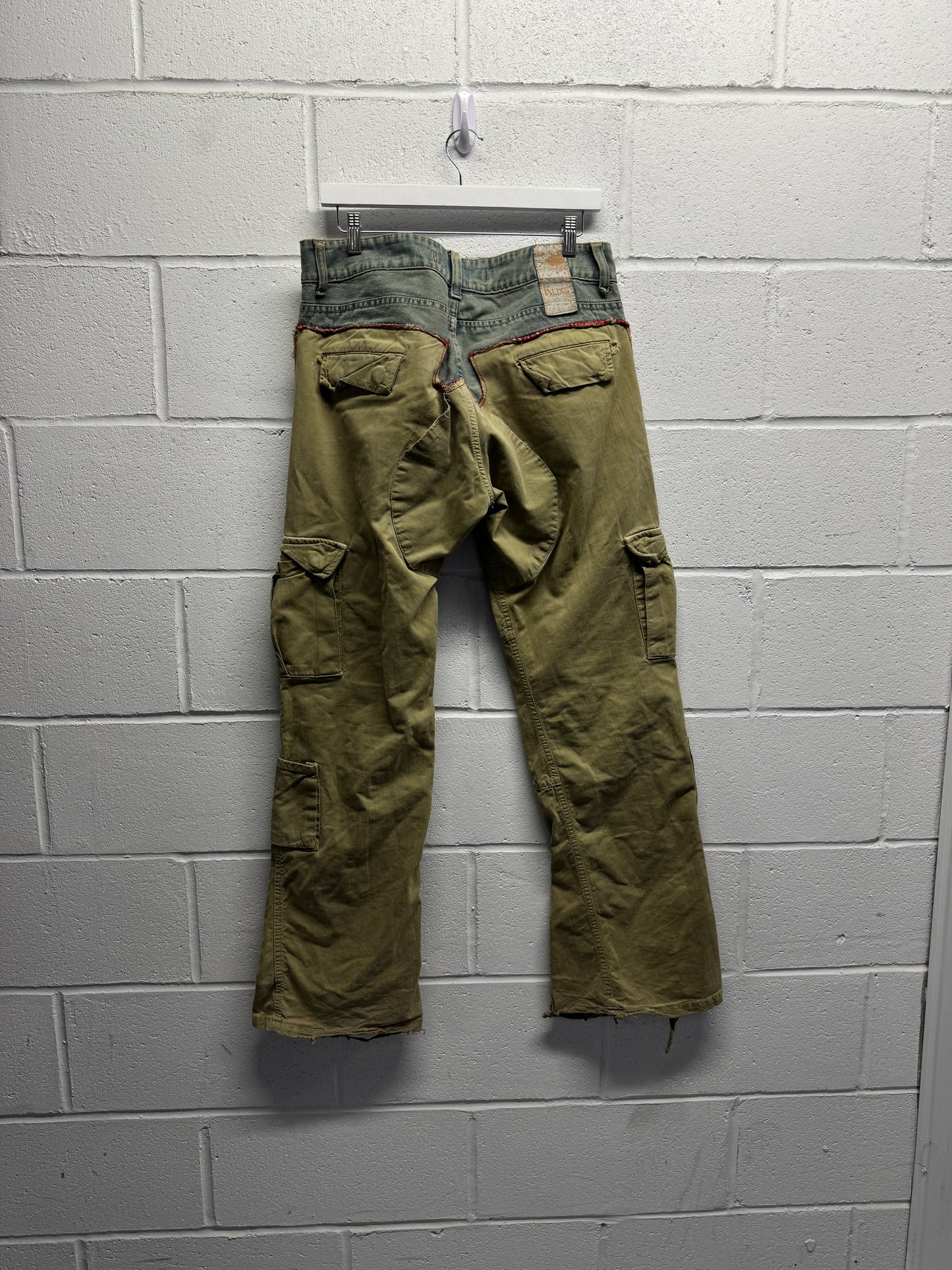 Y2K 2000s Klixs Distressed Flared Cargo Pants [34]