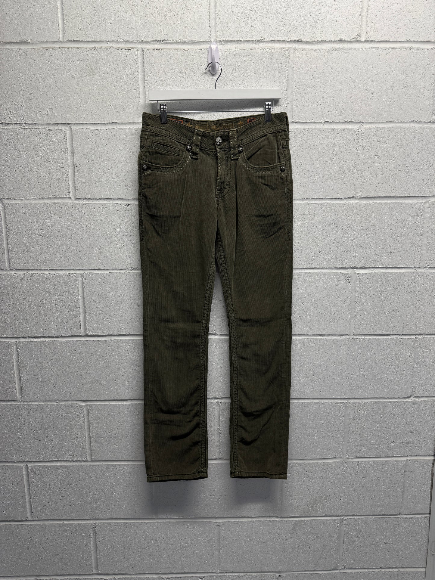 Y2K 2000s Rock Revival Corduroy Straight Pants [32]