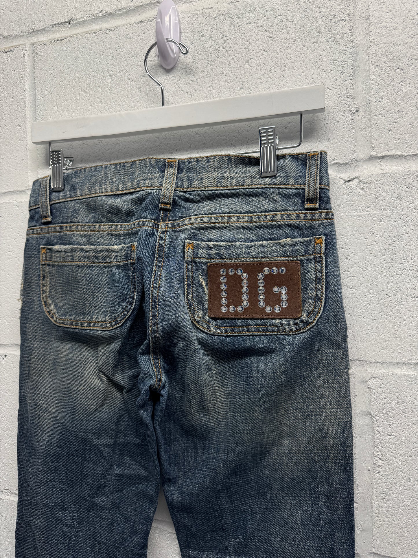 Y2K 2000s Dolce&Gabbana Rhinestone Low Rise Flared Jeans [28]