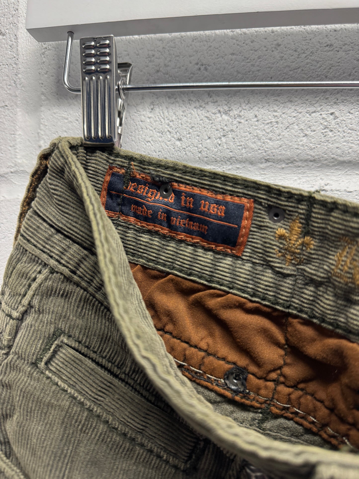 Y2K 2000s Rock Revival Corduroy Straight Pants [32]