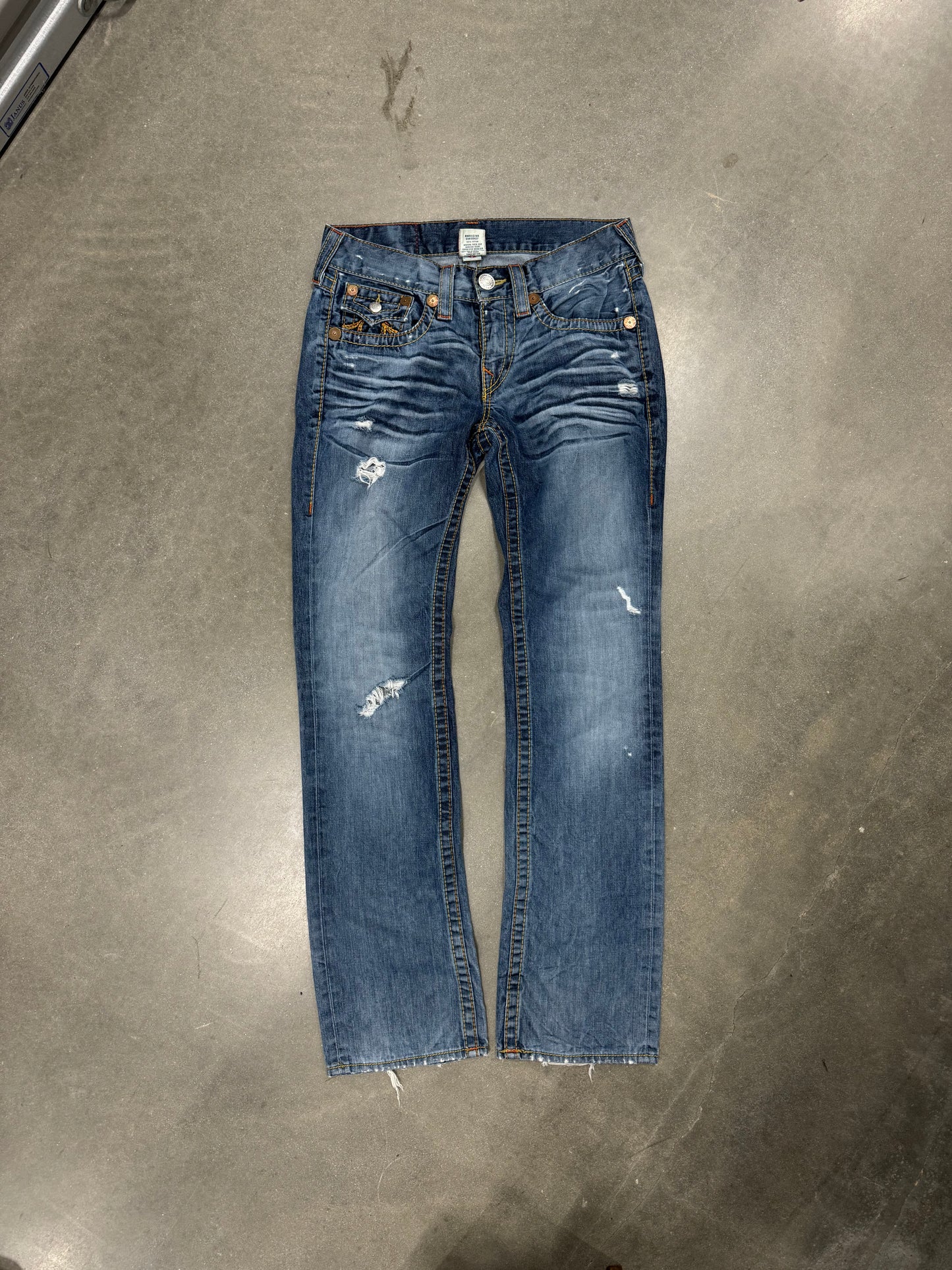 Vintage Y2K True Religion Baggy Rainbow Ricky Cut Jeans [34x35]