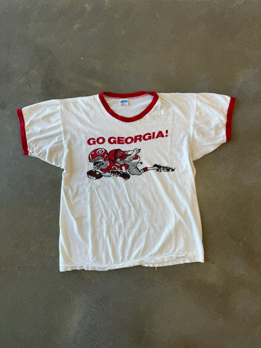 Vintage 1970s/1980s University of Georgia Ringer T-Shirt [M]