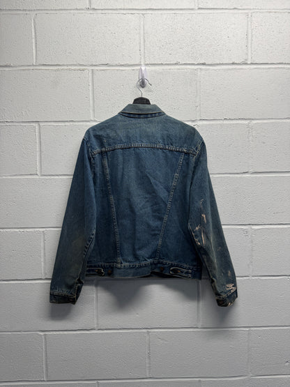 1980s Distressed Rustler Denim Trucker Jacket [L]
