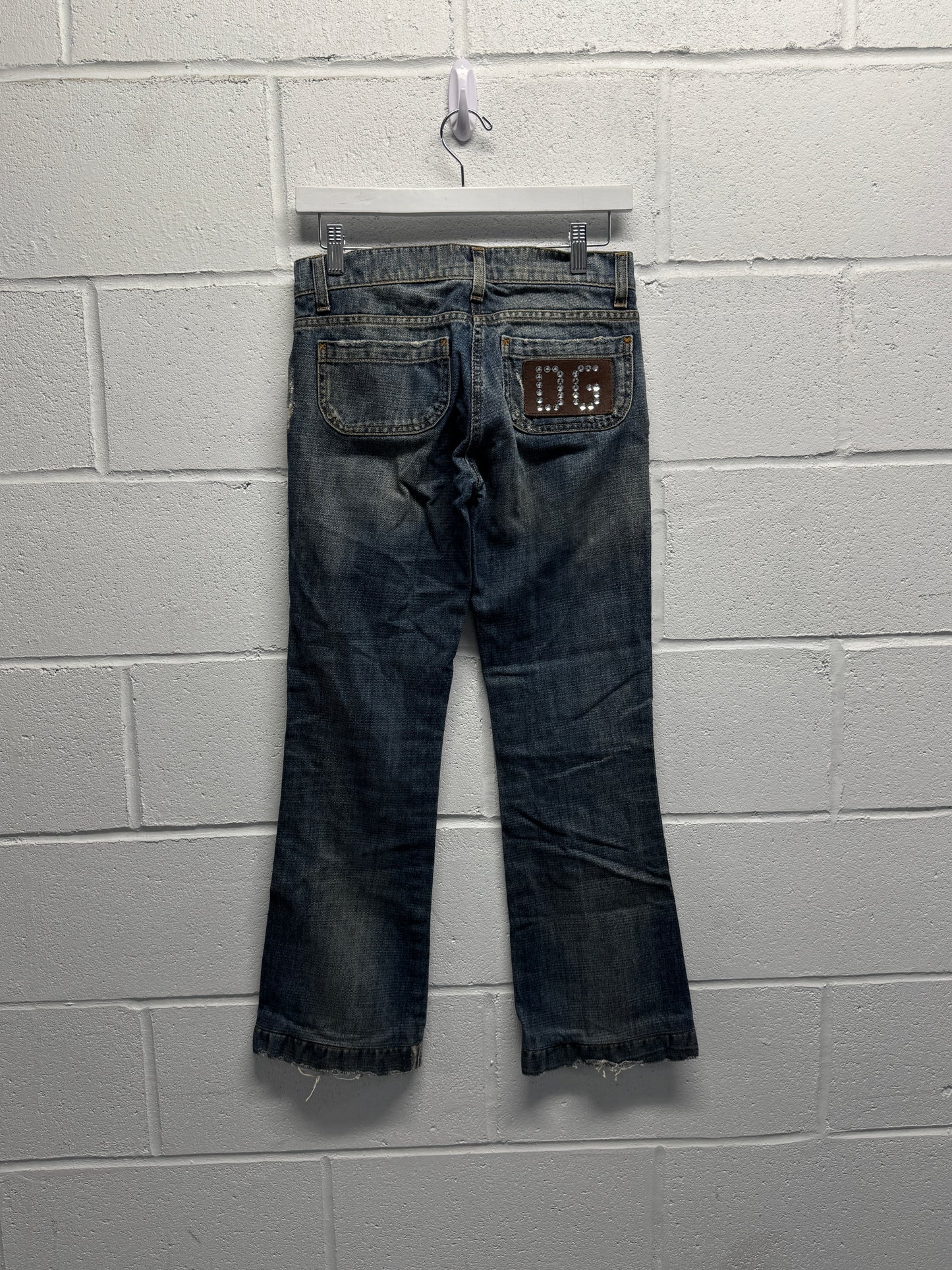 Y2K 2000s Dolce&Gabbana Rhinestone Low Rise Flared Jeans [28]