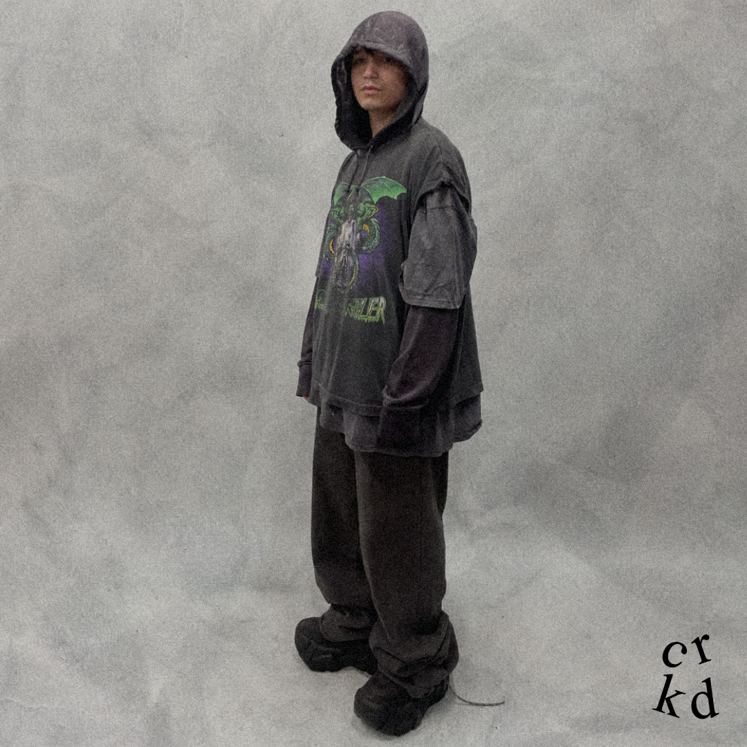 1990s Distressed Righteous Ruler Cut-Off T-Shirt [XL]