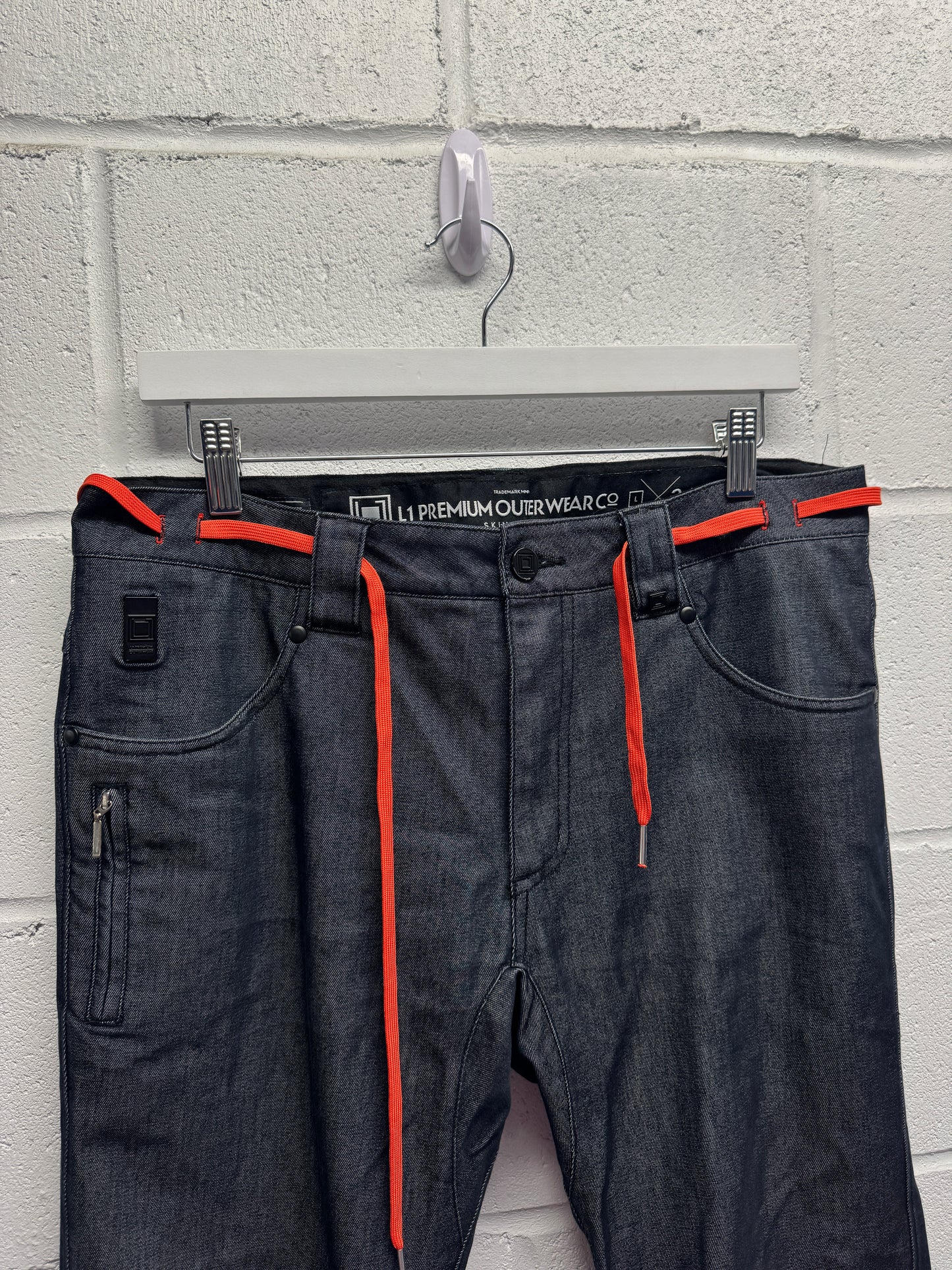 Y2K 2000s Denim (looking) Snowboard Flared Pants [36]