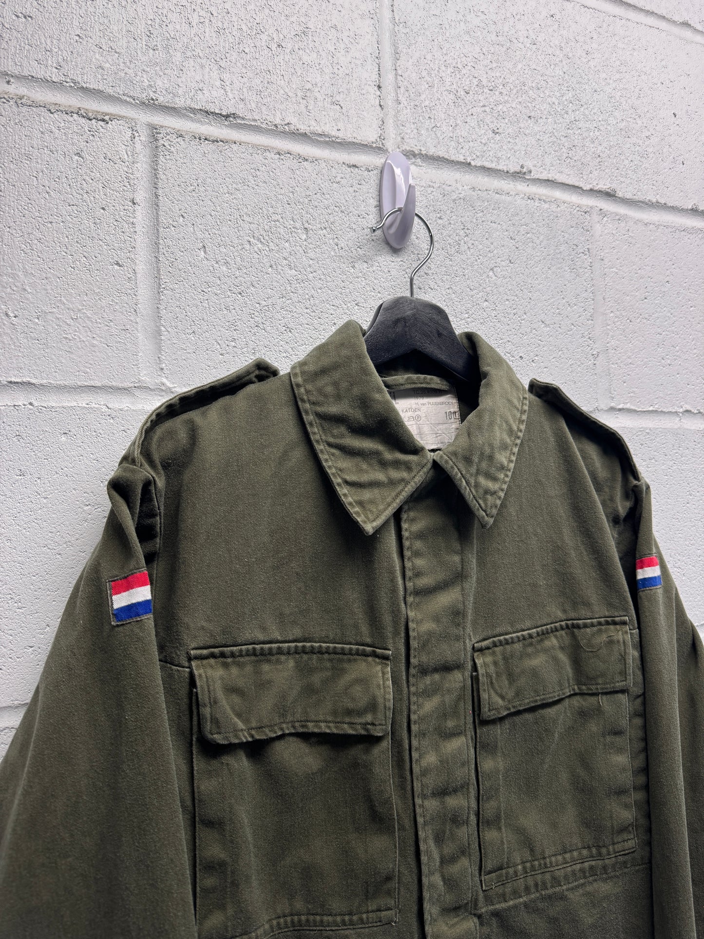 1970s Netherlands Military Snap Button-Up [L/XL]
