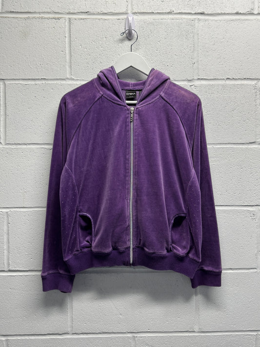 Y2K 2000s Velour Zip-Up [M]