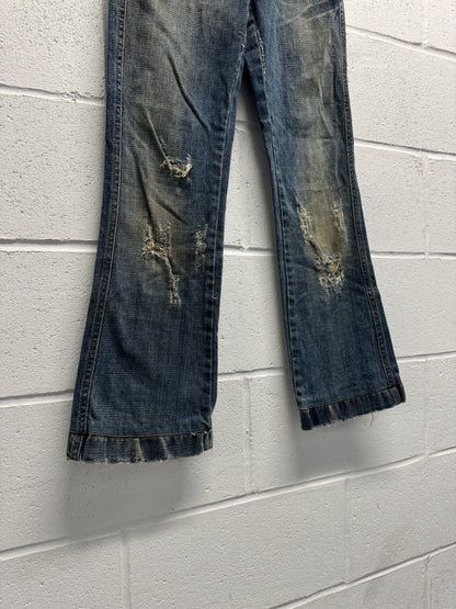 Y2K 2000s Dolce&Gabbana Rhinestone Low Rise Flared Jeans [28]