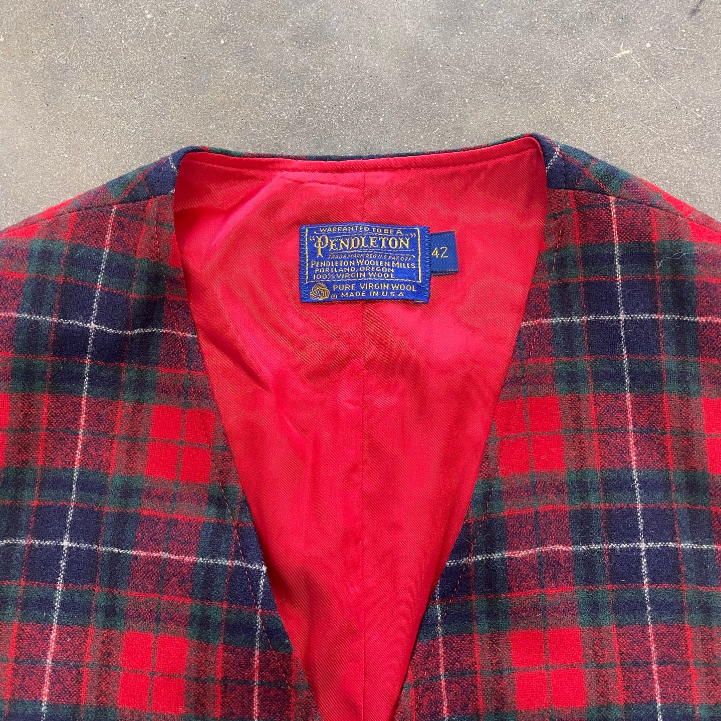 1970s Pendleton Tartan Plaid Vest [L]