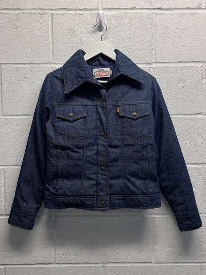 Vintage 1970s Damaged Levis Ski Orange Tab Goose Down Jacket [S/M]