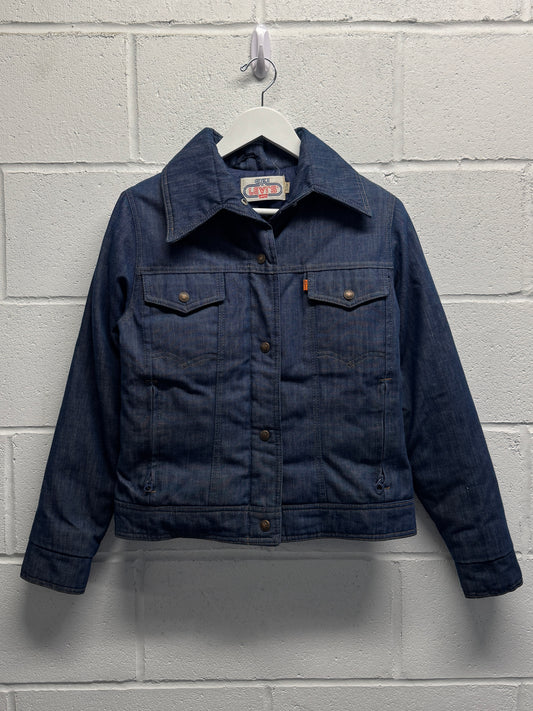 Vintage 1970s Damaged Levis Ski Orange Tab Goose Down Jacket [S/M]