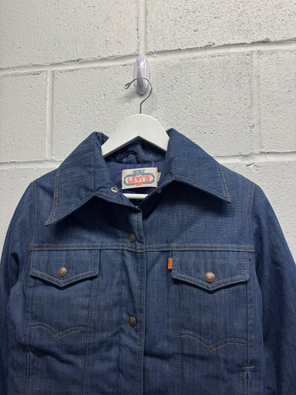Vintage 1970s Damaged Levis Ski Orange Tab Goose Down Jacket [S/M]