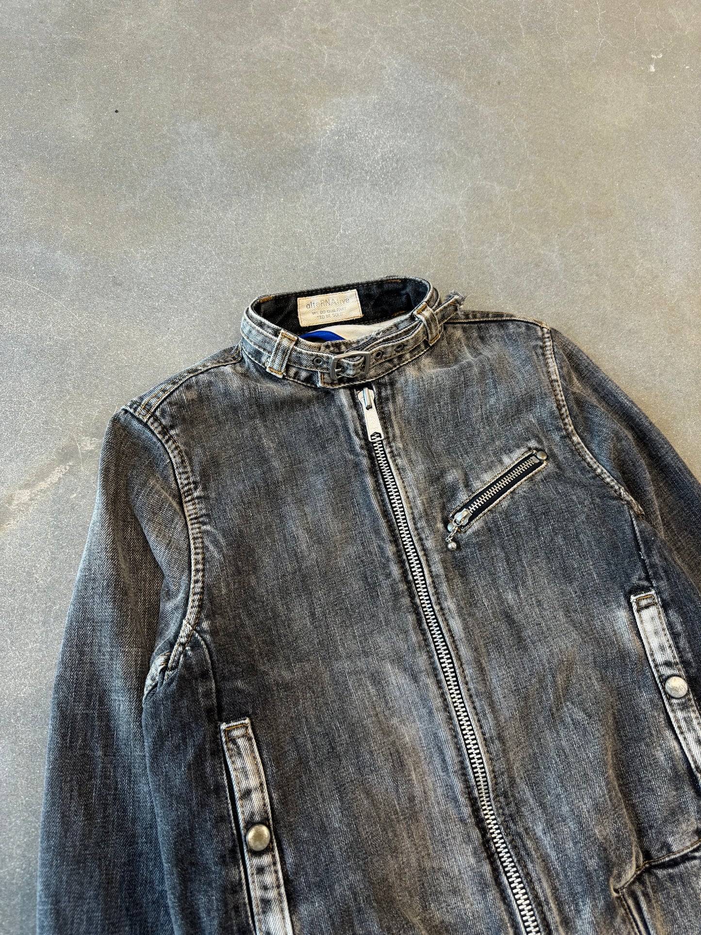 Vintage Y2K Japanese Cafe Racer Denim Jacket [M/L]