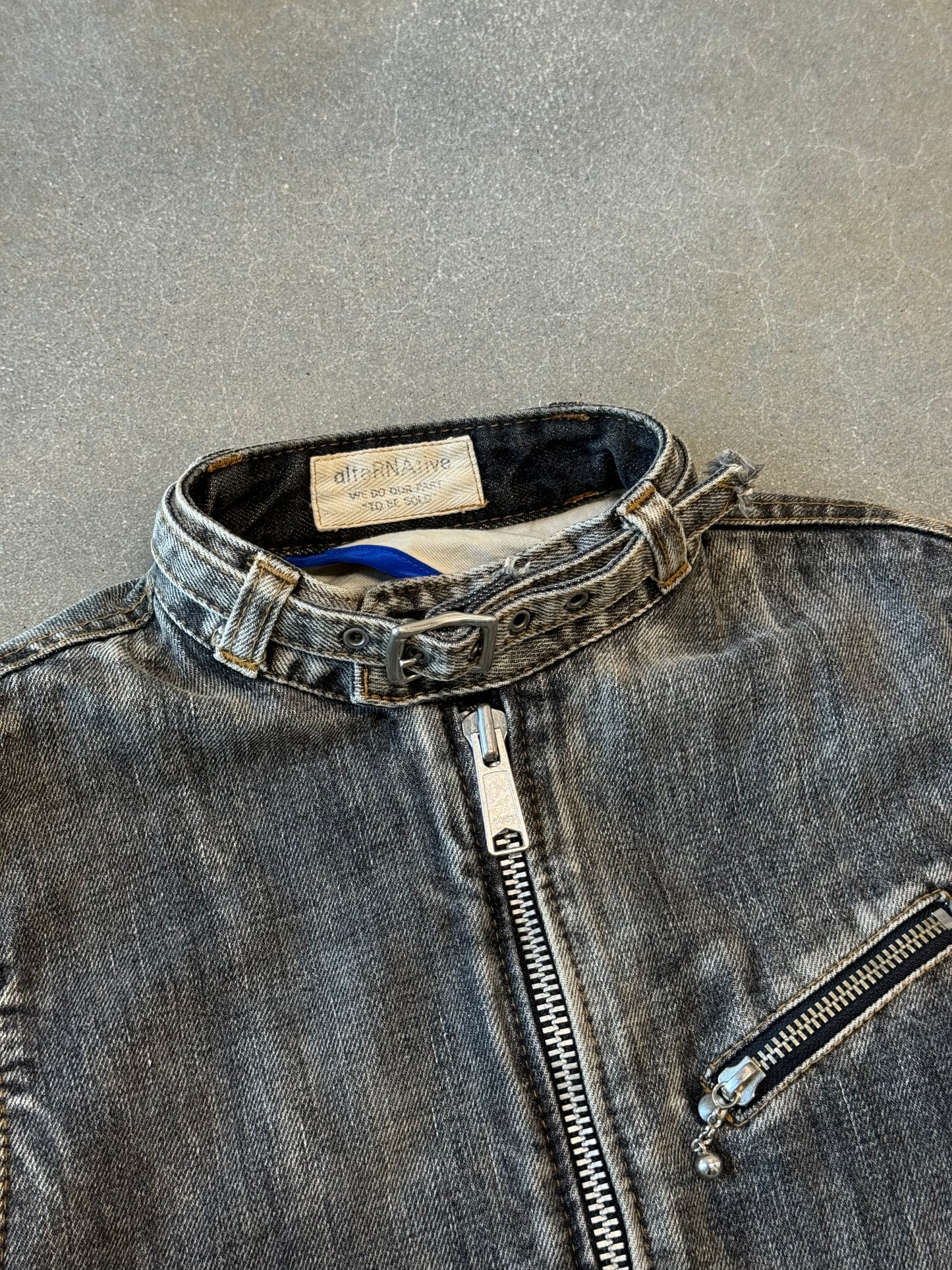 Vintage Y2K Japanese Cafe Racer Denim Jacket [M/L]