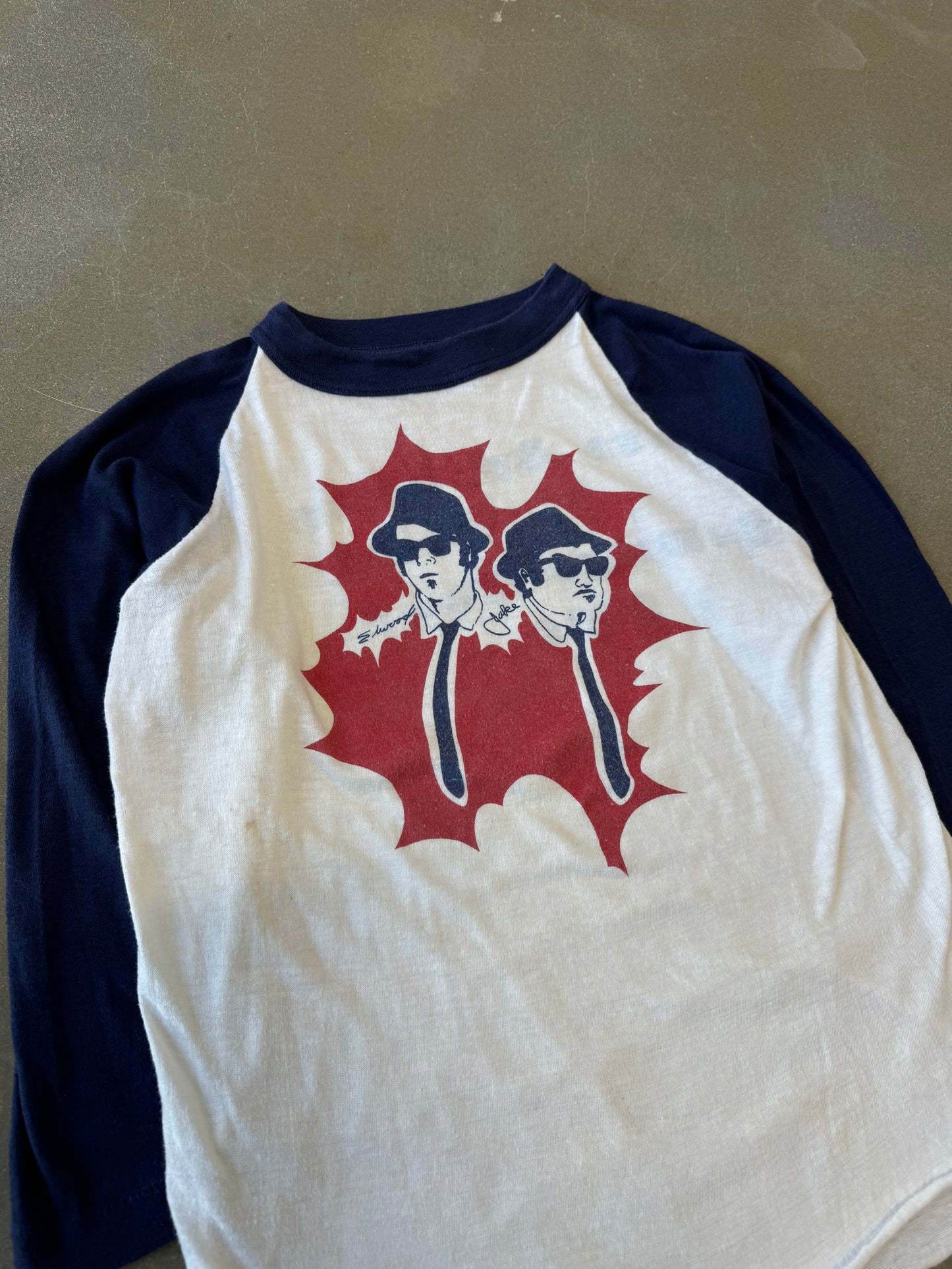 Vintage 1980 Blues Brother Raglan Longsleeve T-Shirt [M]