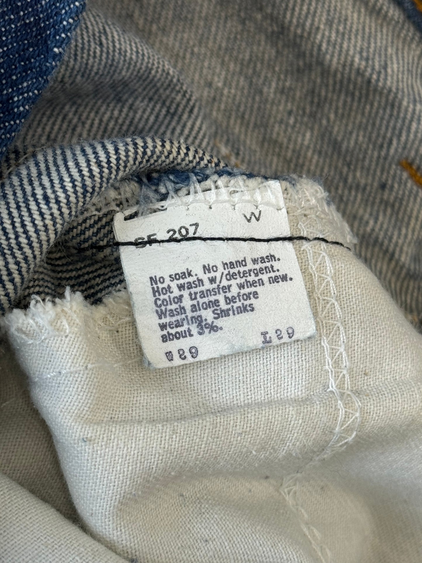 Vintage 1980s Levis 646-0217 Orange Tab Flared Jeans 42 Talon Zipper [29]