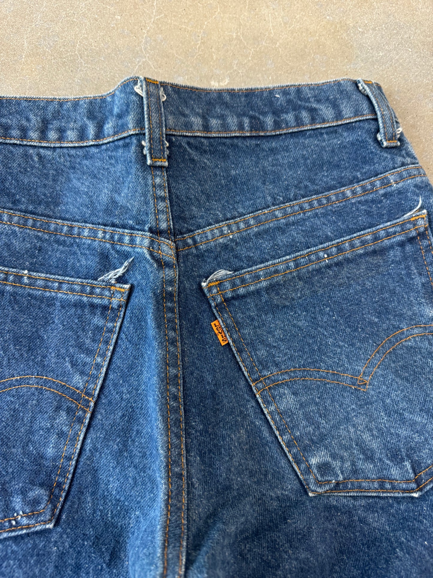 Vintage 1980s Levis 646-0217 Orange Tab Flared Jeans 42 Talon Zipper [29]