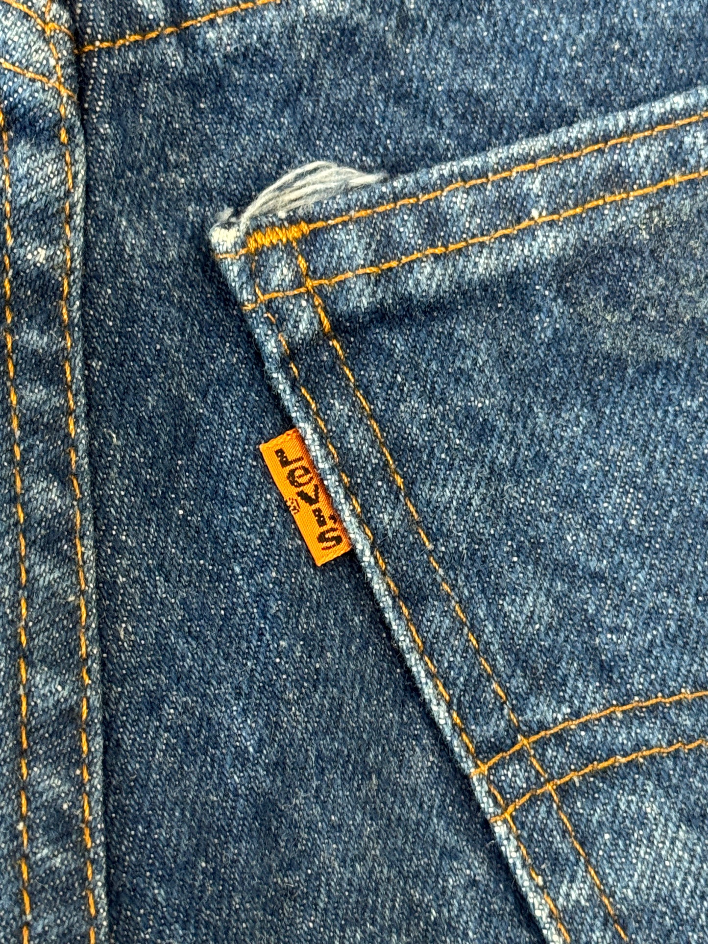 Vintage 1980s Levis 646-0217 Orange Tab Flared Jeans 42 Talon Zipper [29]