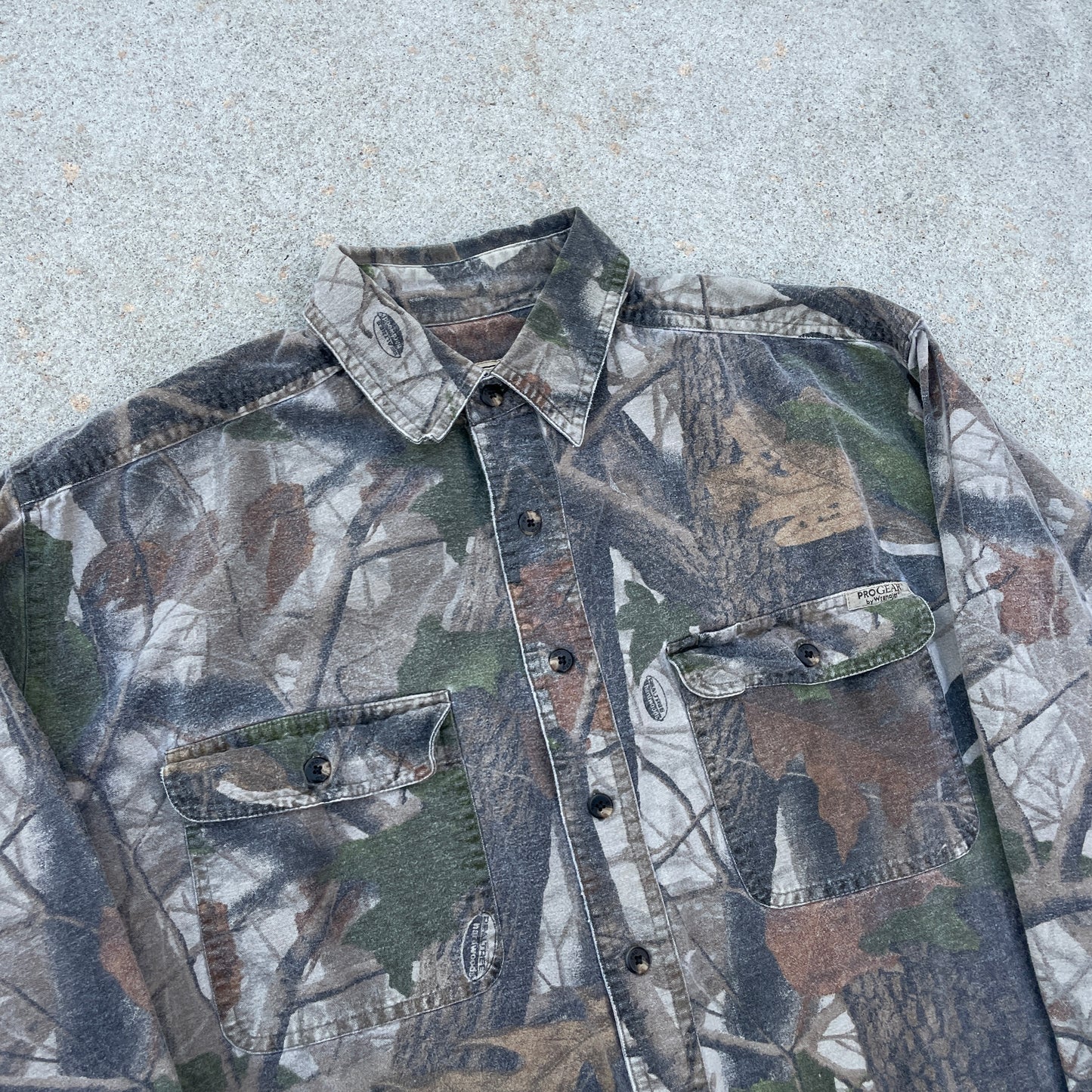 Y2K Woodland Camo Button-Up Shirt [XL]