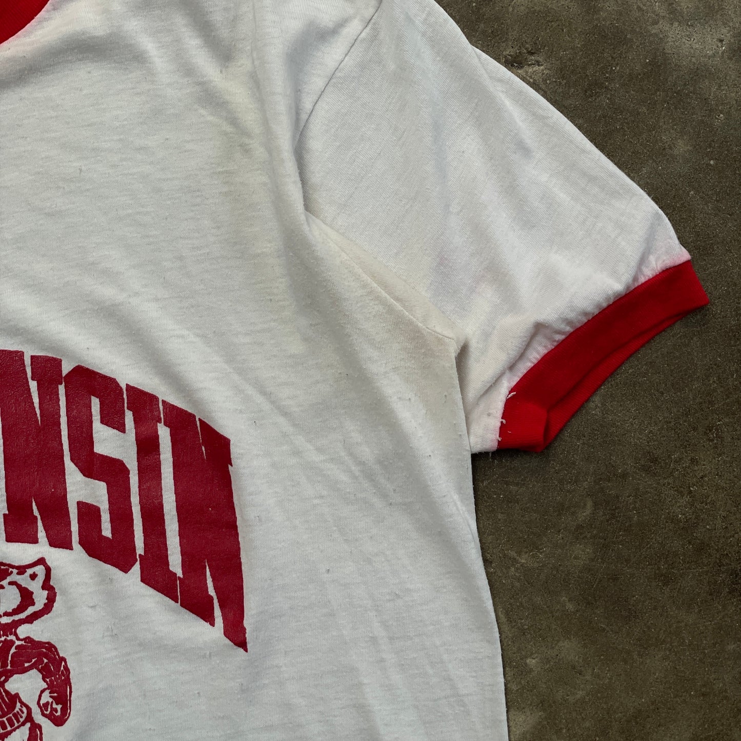 1980s Distressed Wisconsin Ringer T-Shirt