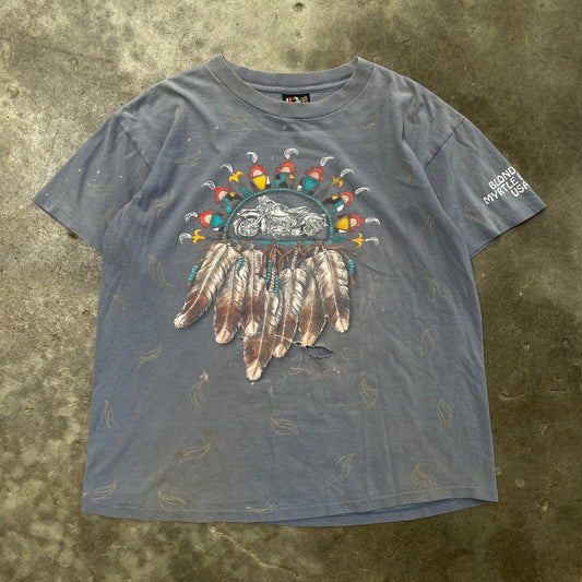 1995 Distressed 3D Emblem Myrtle Beach Bike Rally T-Shirt