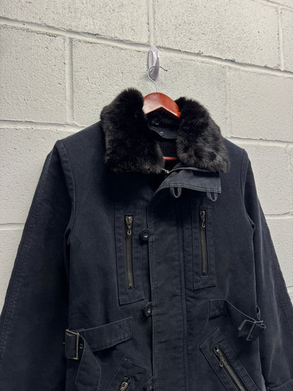 2000s Shellac Fur Lined RiRi Zipper Long Coat [48]